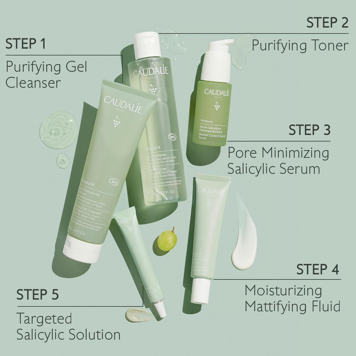 Vinopure Pore Minimizing Salicylic Acid Toner | CAUDALIE®